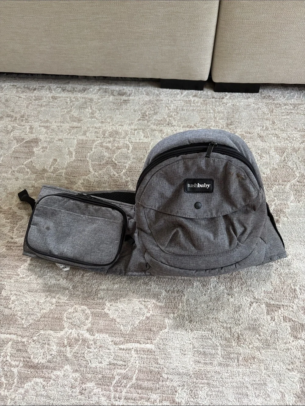 TushBaby Gray Kids Waist Belt Bag